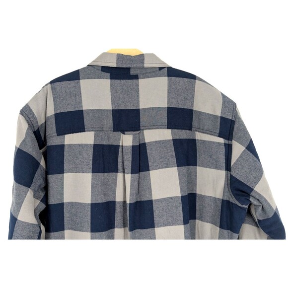 REDHEAD Mens Heavy Cotton Shacket Sz XL Blue Large Check Poly Lining and Filling - Picture 10 of 13